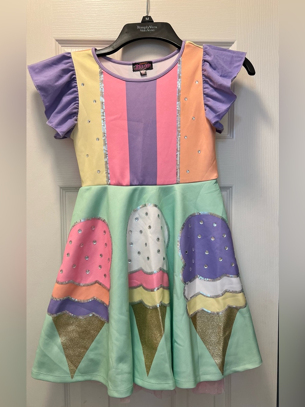 Jojo Siwa’s Closet Girl’s Pastel Rainbow Ice Cream Dress Like New Size 7/8